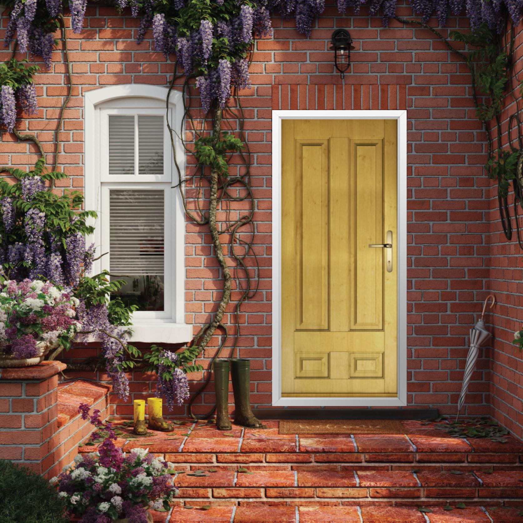 Solidor Edinburgh Solid Composite Traditional Door In Irish Oak Large
                        Image