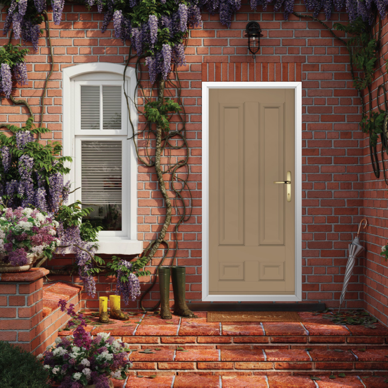 Solidor Edinburgh Solid Composite Traditional Door In Truffle Brown Image
