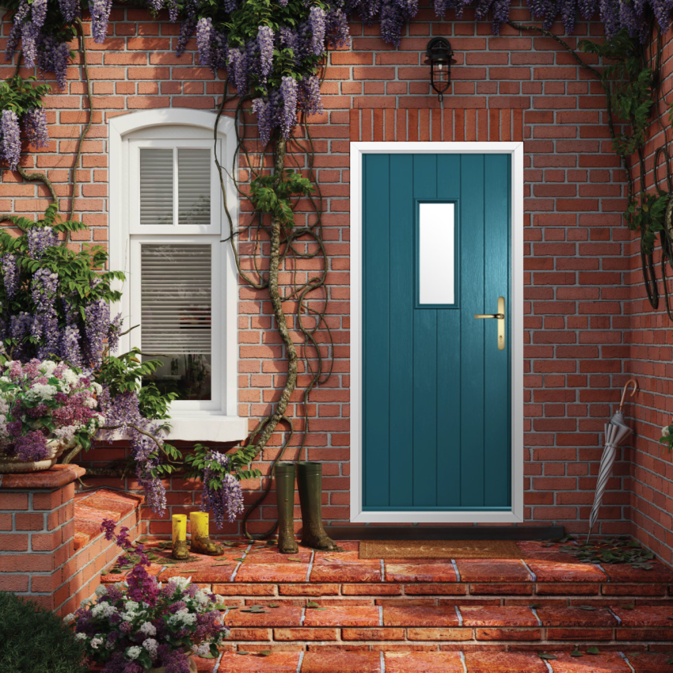 Solidor Flint 2 Composite Traditional Door In Peacock Blue Image