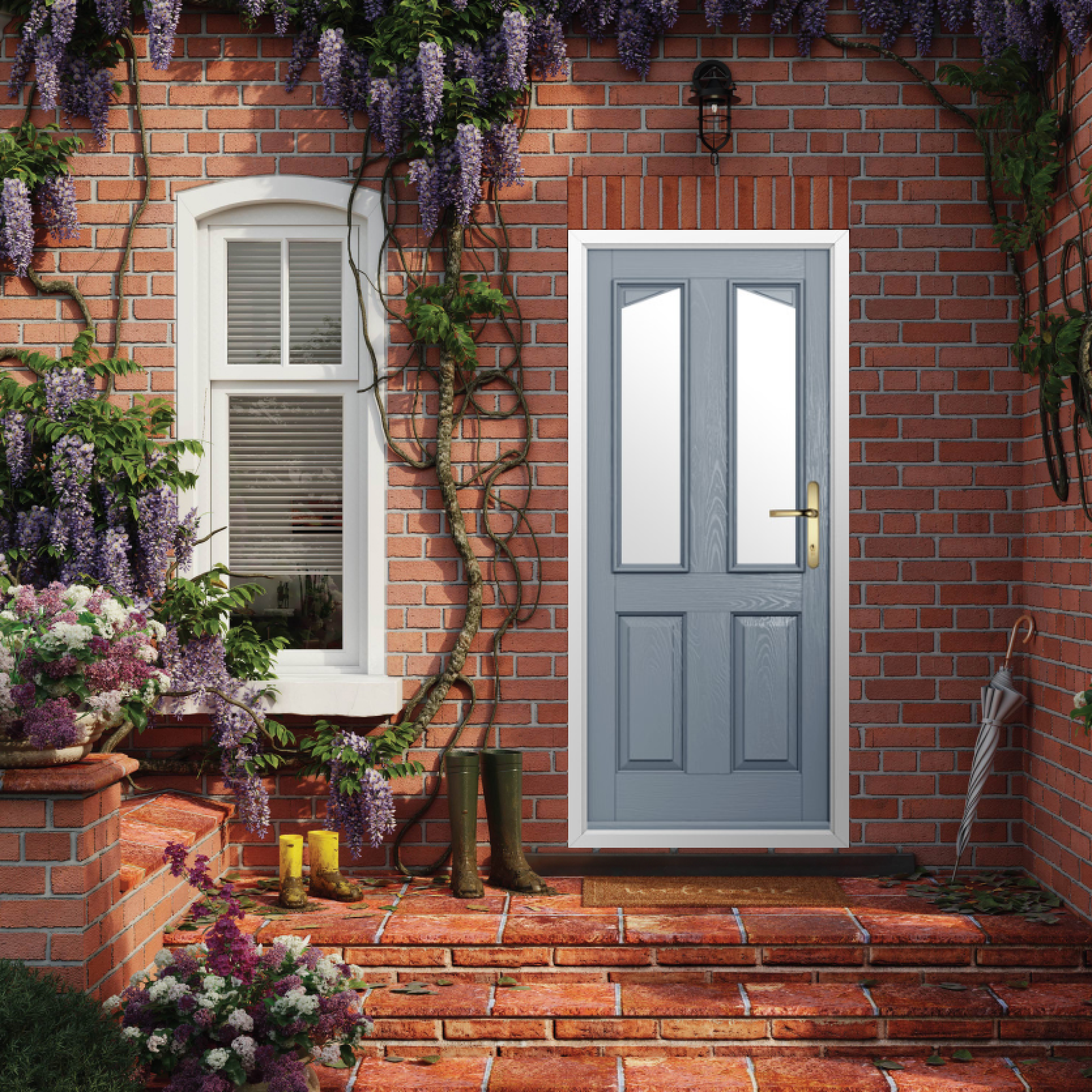 Solidor Harlech 2 Composite Traditional Door In French Grey Large
                        Image