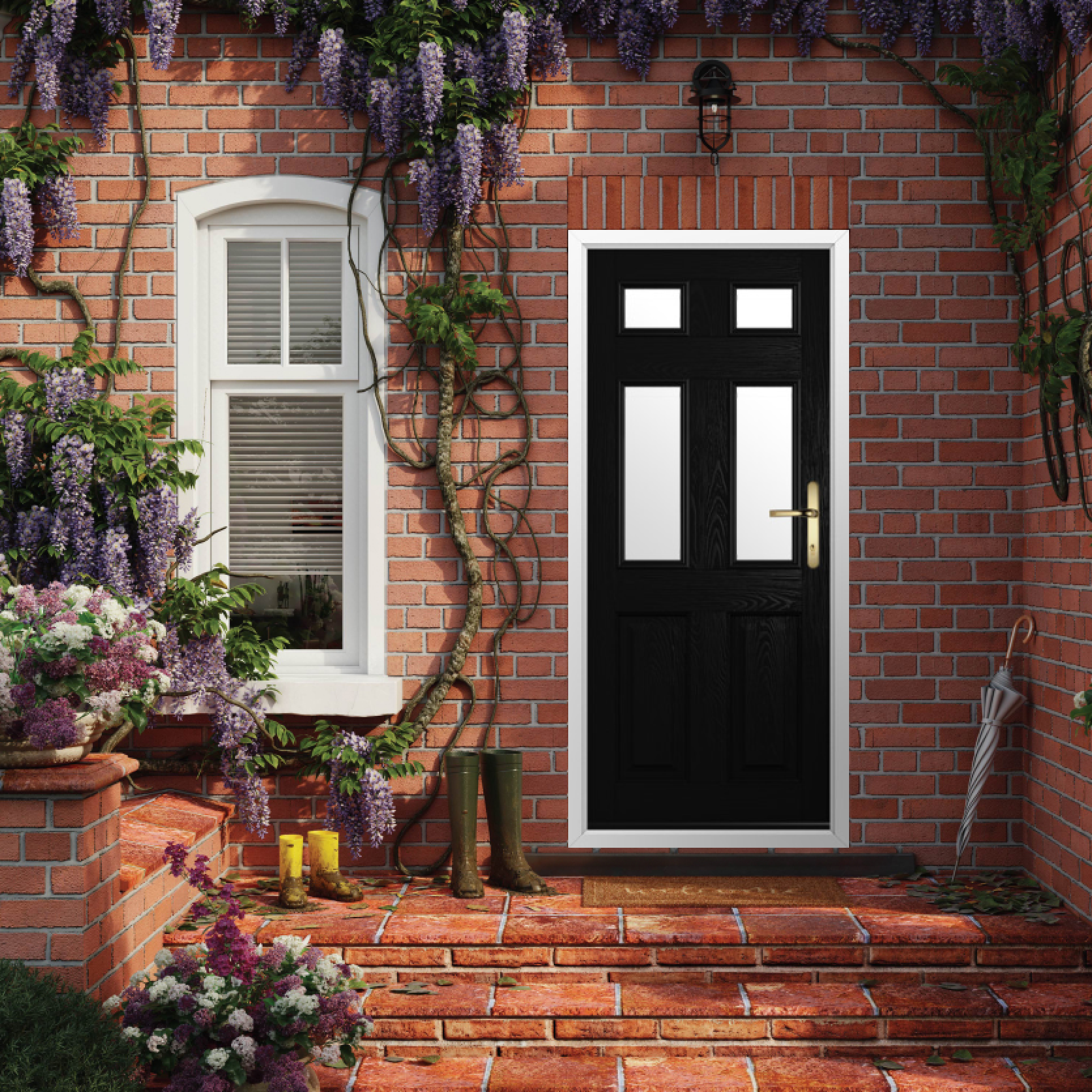 Solidor Tenby 4 Composite Traditional Door In Black Large
                        Image