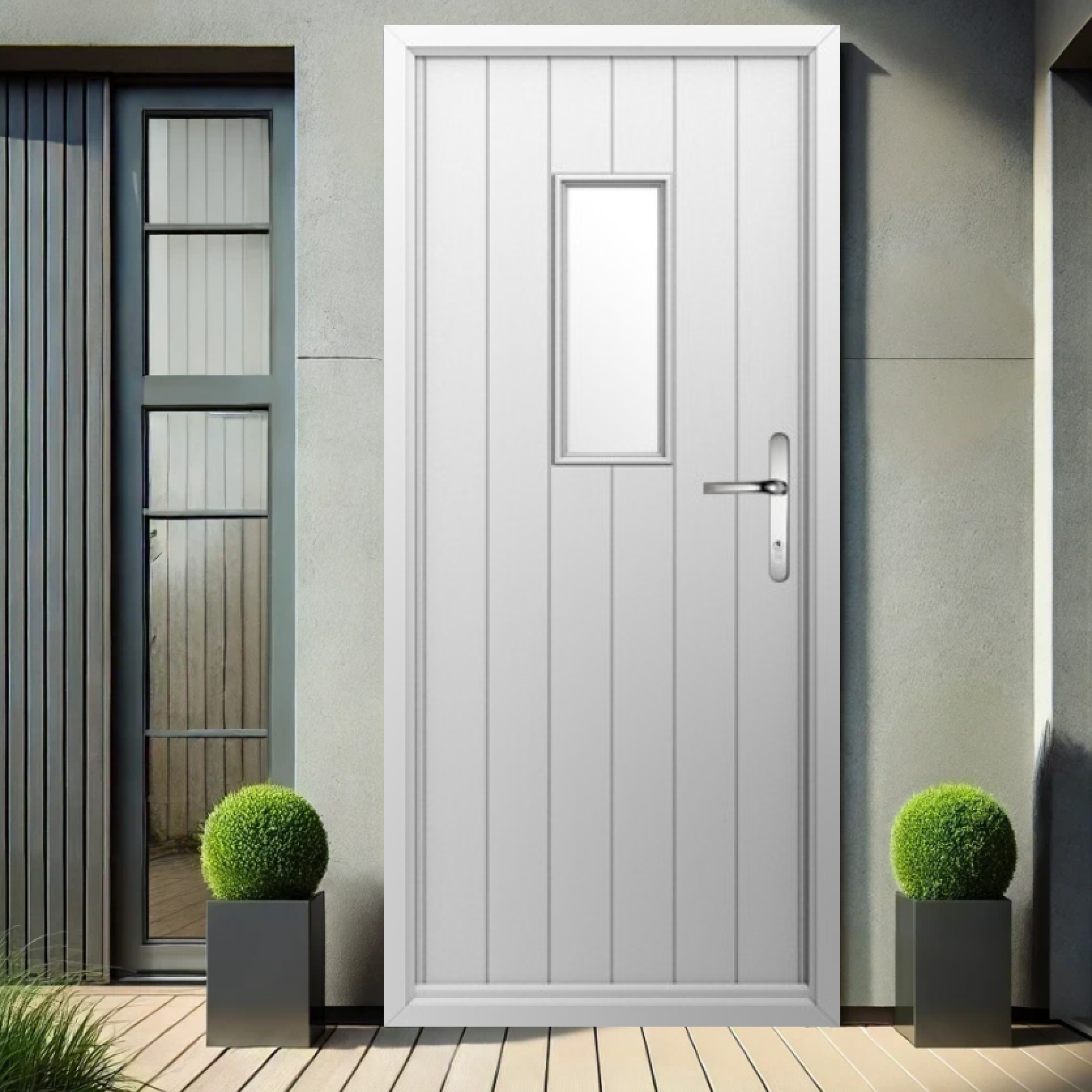 Solidor Ancona Composite Contemporary Door In White Large
                        Image