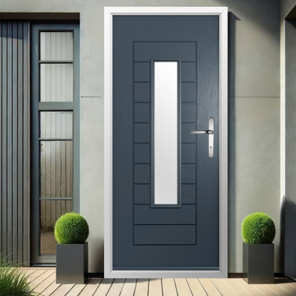 Solidor Portofino Composite Contemporary Door In Anthracite Grey