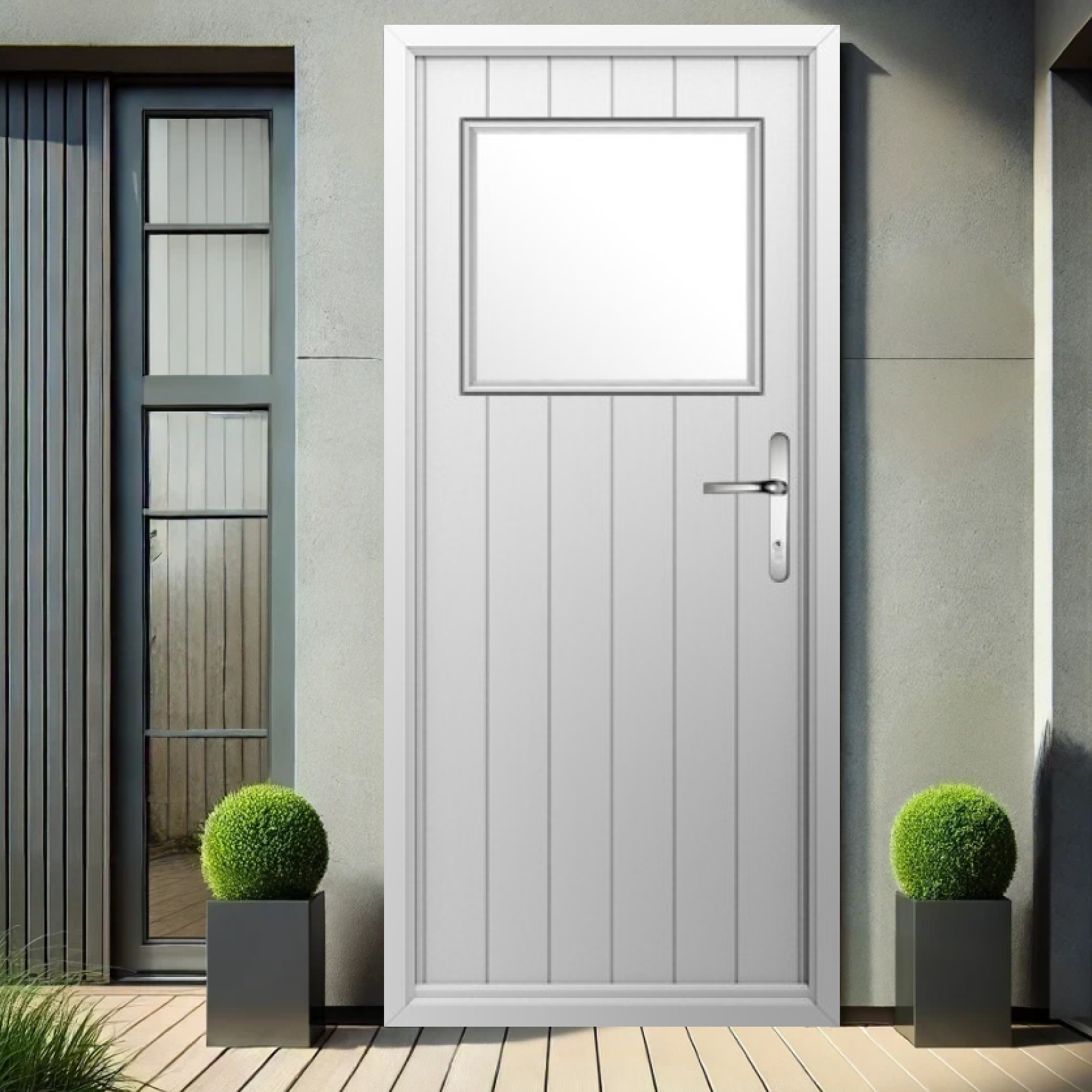 Solidor Trieste Composite Contemporary Door In White Large
                        Image