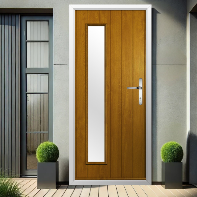 Solidor Brescia Composite Contemporary Door In Golden Oak Thumbnail