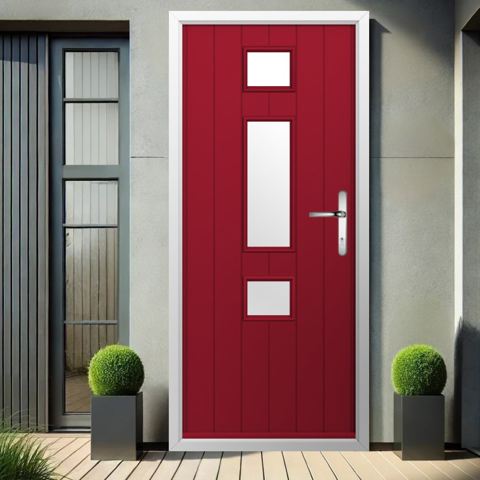 Solidor Genoa Composite Contemporary Door In Ruby Red Large
                        Image