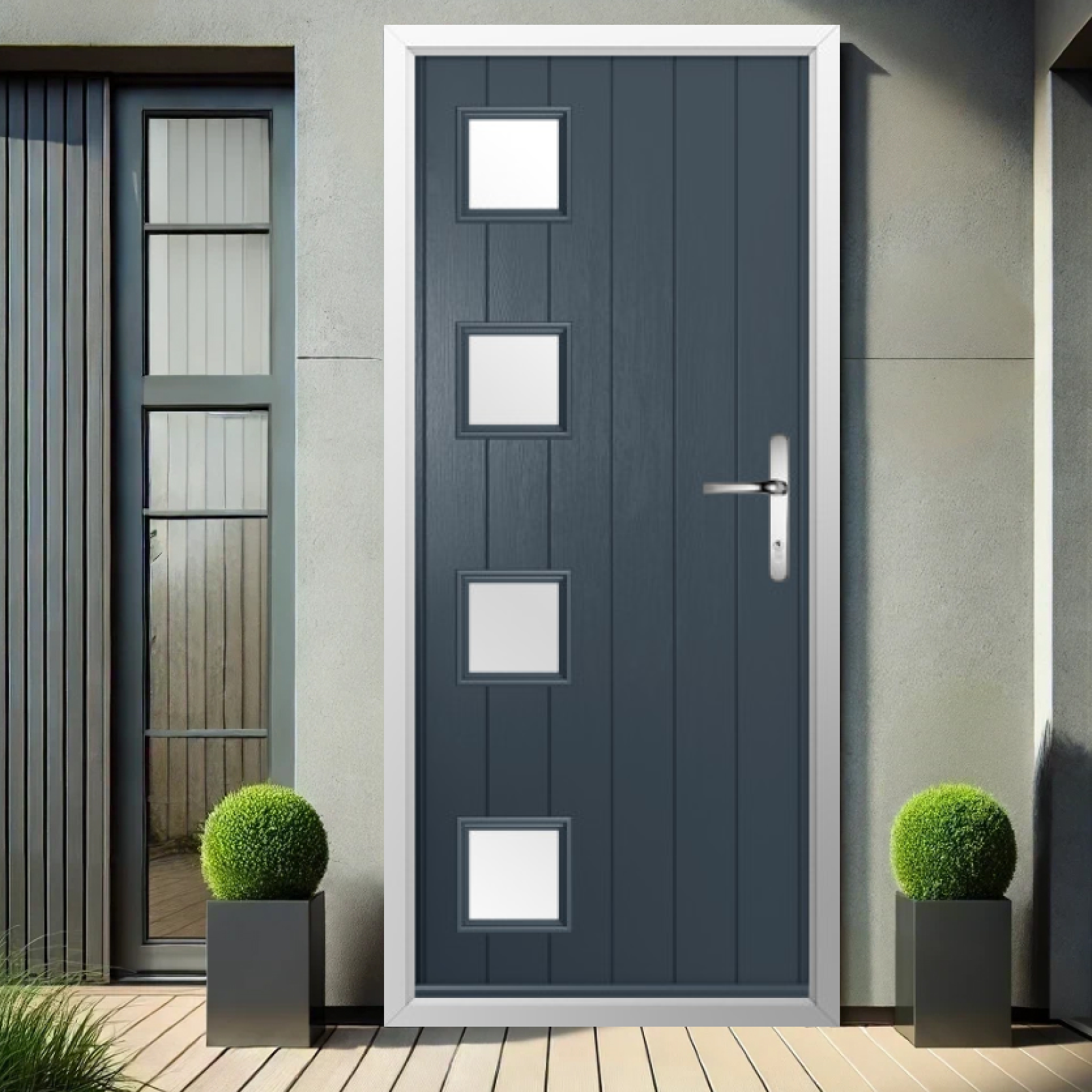 Solidor Milano Composite Contemporary Door In Anthracite Grey Large
                        Image