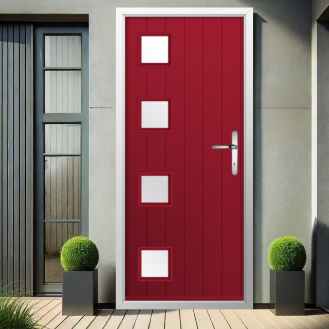 Solidor Milano Composite Contemporary Door In Ruby Red Thumbnail
