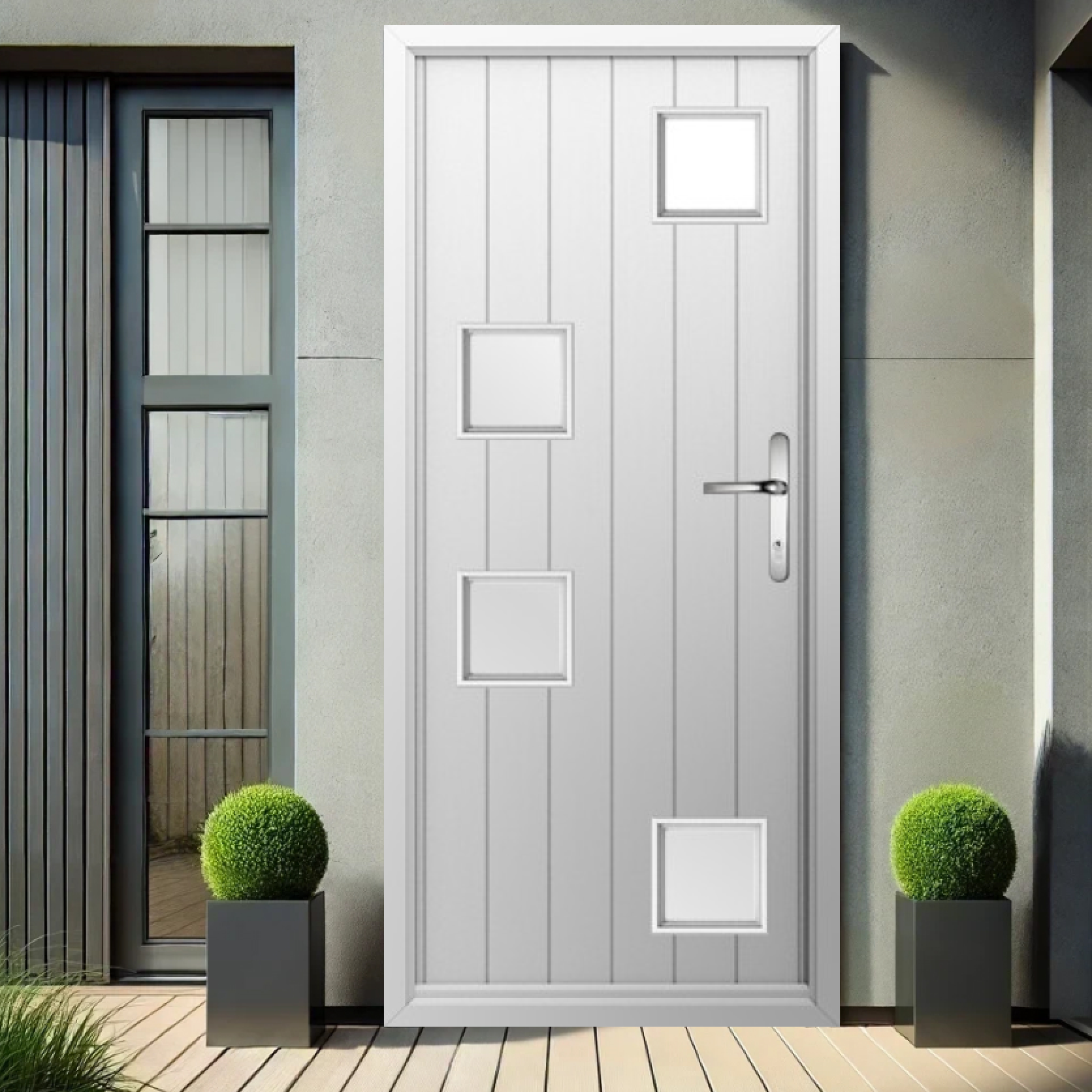Solidor Modena Composite Contemporary Door In White Large
                        Image