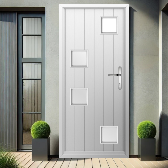 Solidor Modena Composite Contemporary Door In White Thumbnail