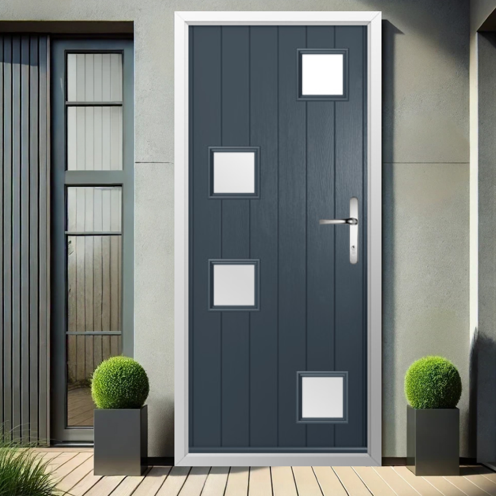 Solidor Modena Composite Contemporary Door In Anthracite Grey Large
                        Image