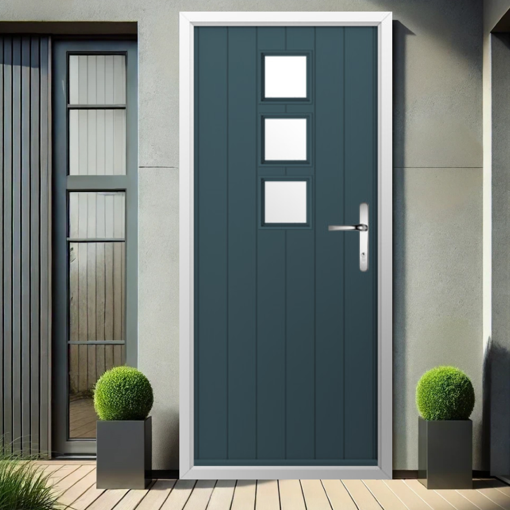 Solidor Naples Composite Contemporary Door In Midnight Grey Large
                        Image