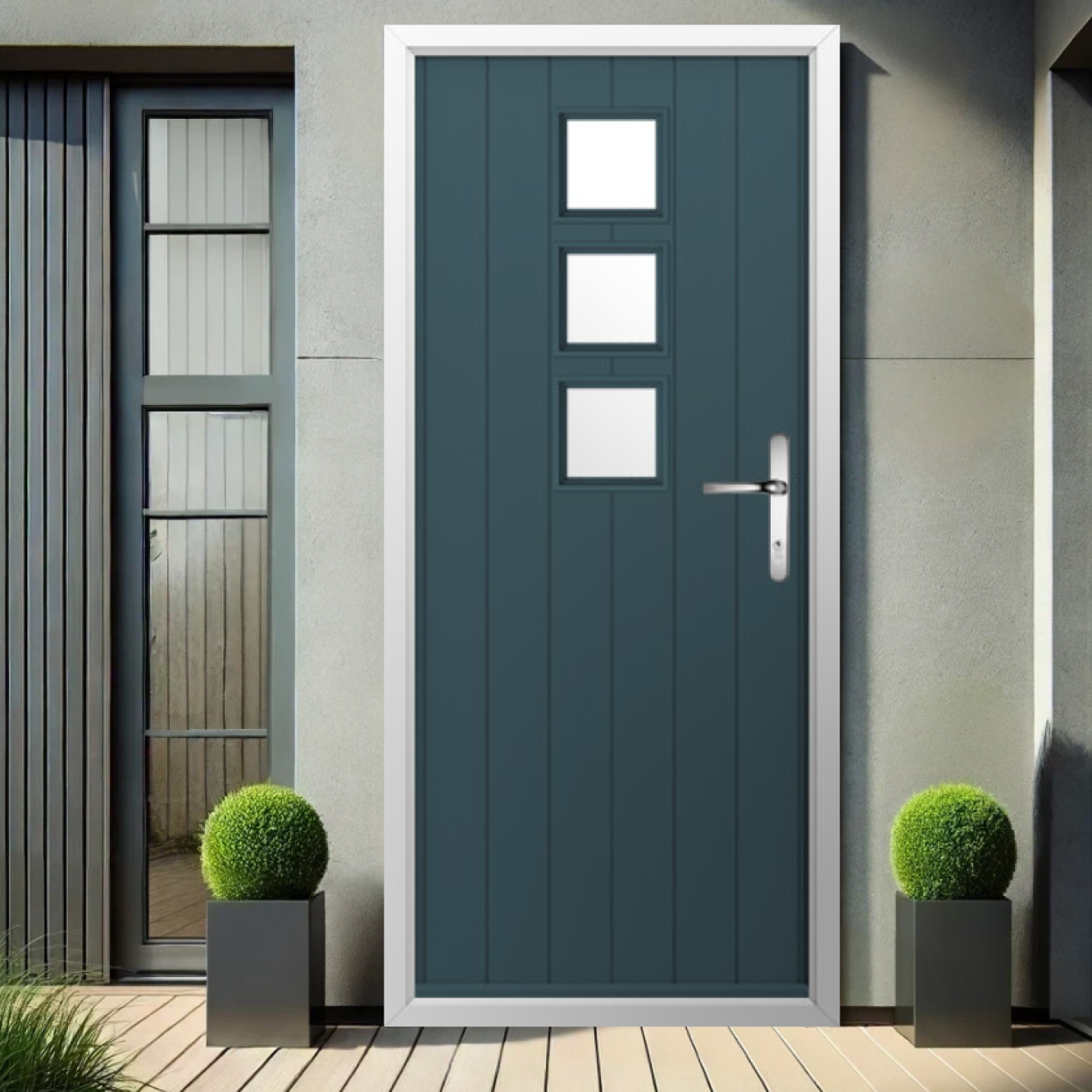 Solidor Naples Composite Contemporary Door In Midnight Grey Image