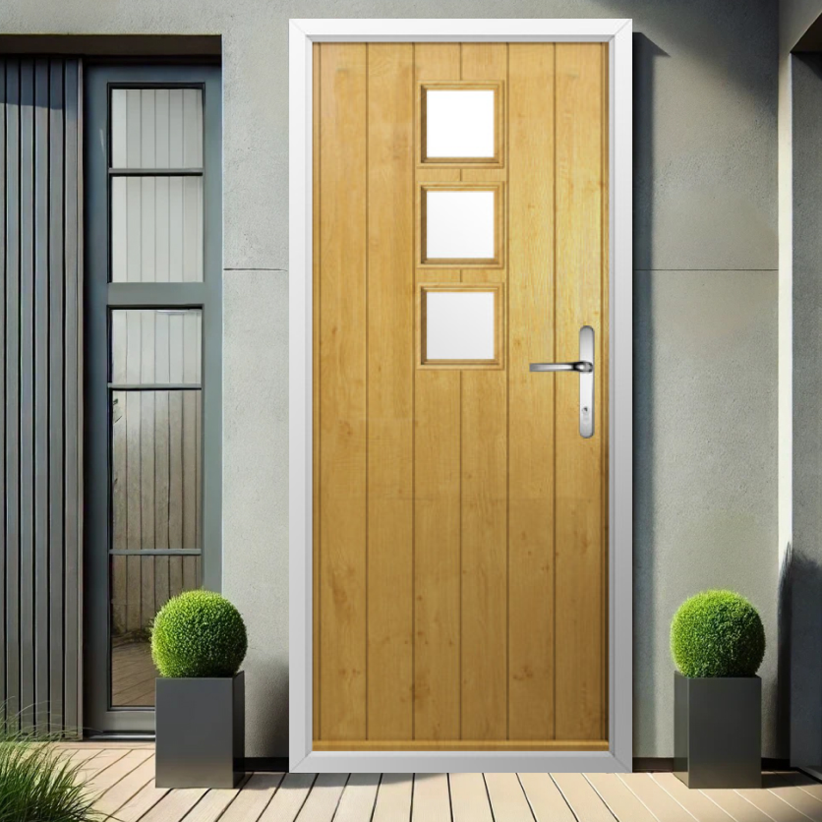 Solidor Naples Composite Contemporary Door In Irish Oak Large
                        Image