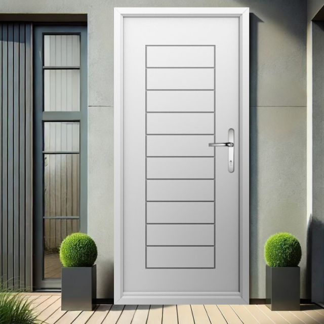 Solidor Palermo Solid Composite Contemporary Door In White Thumbnail