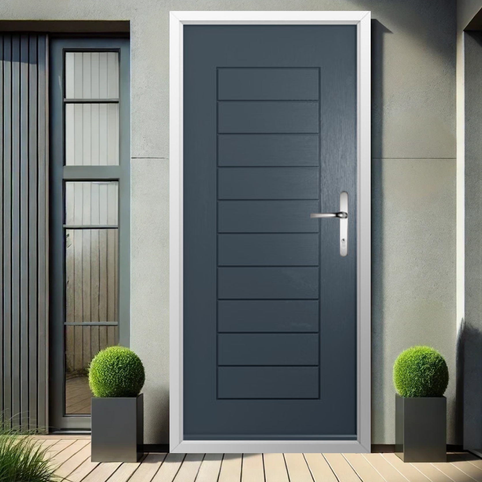 Solidor Palermo Solid Composite Contemporary Door In Anthracite Grey Large
                        Image