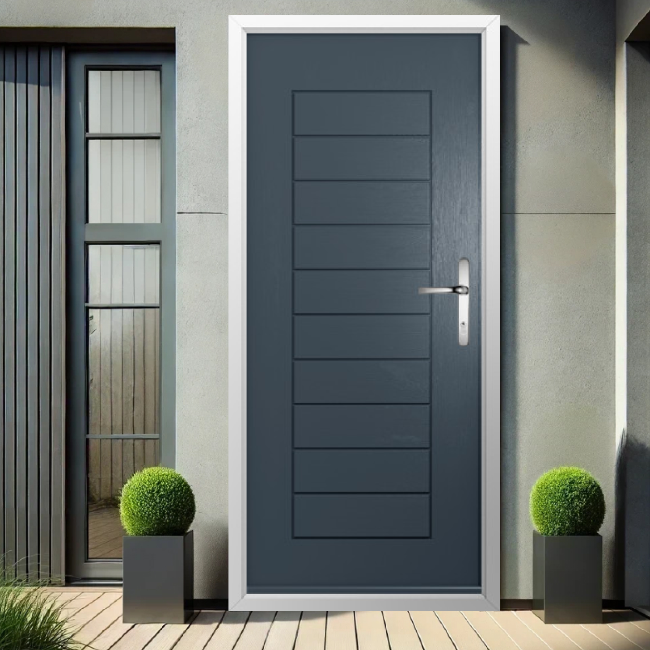 Solidor Palermo Solid Composite Contemporary Door In Anthracite Grey Image