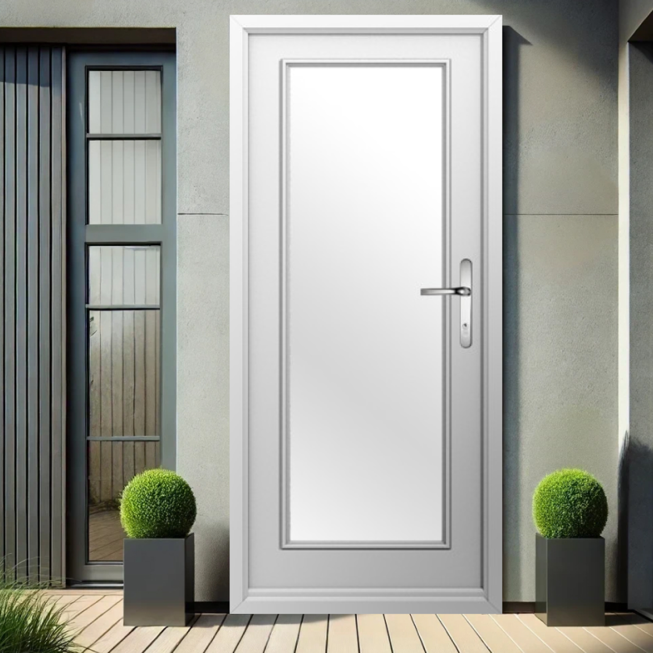 Solidor Palermo Full Glazed Composite Contemporary Door In White Image
