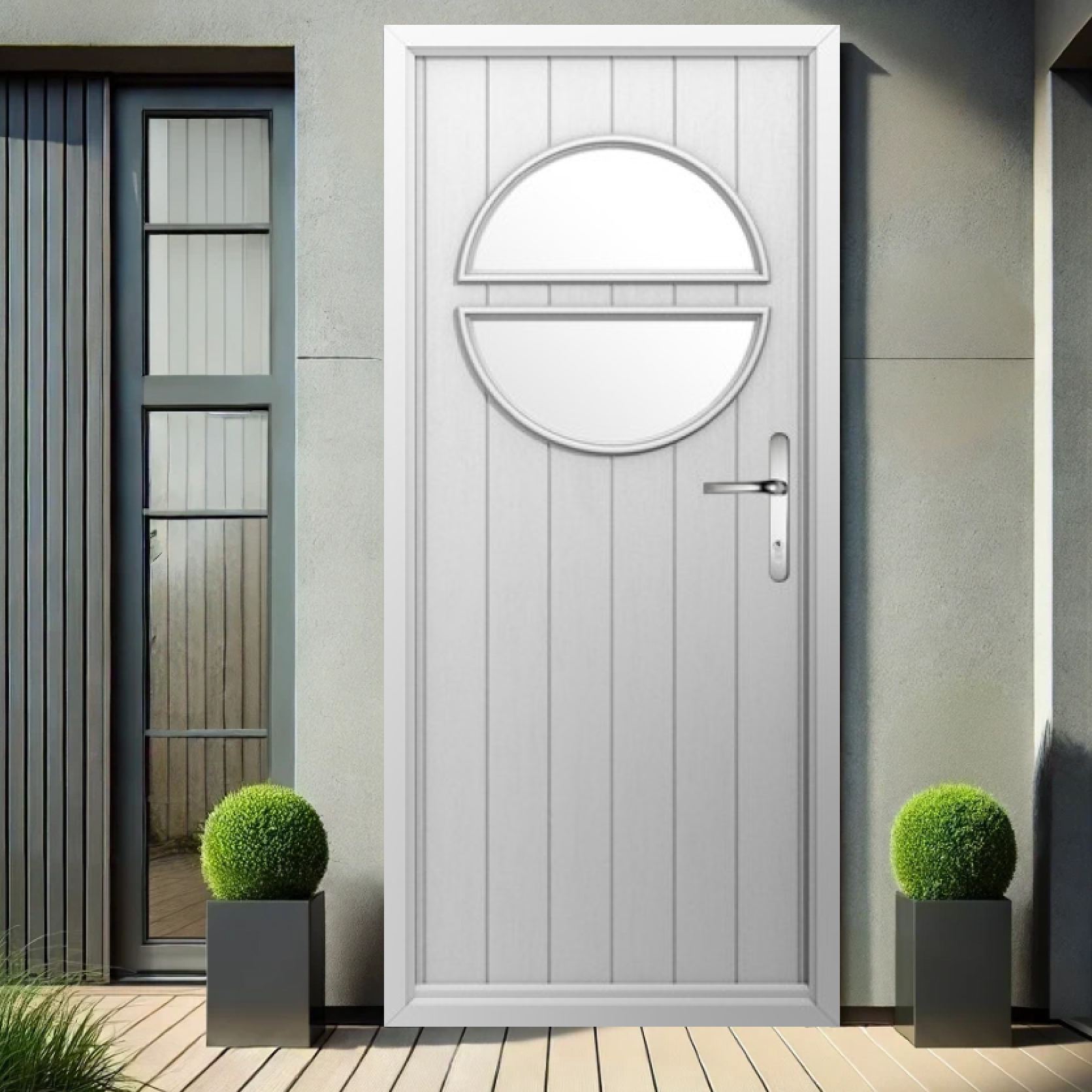 Solidor Pisa Composite Contemporary Door In White Large
                        Image