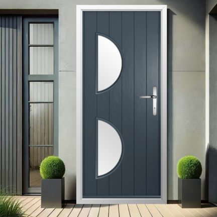 Solidor Siena Composite Contemporary Door In Anthracite Grey