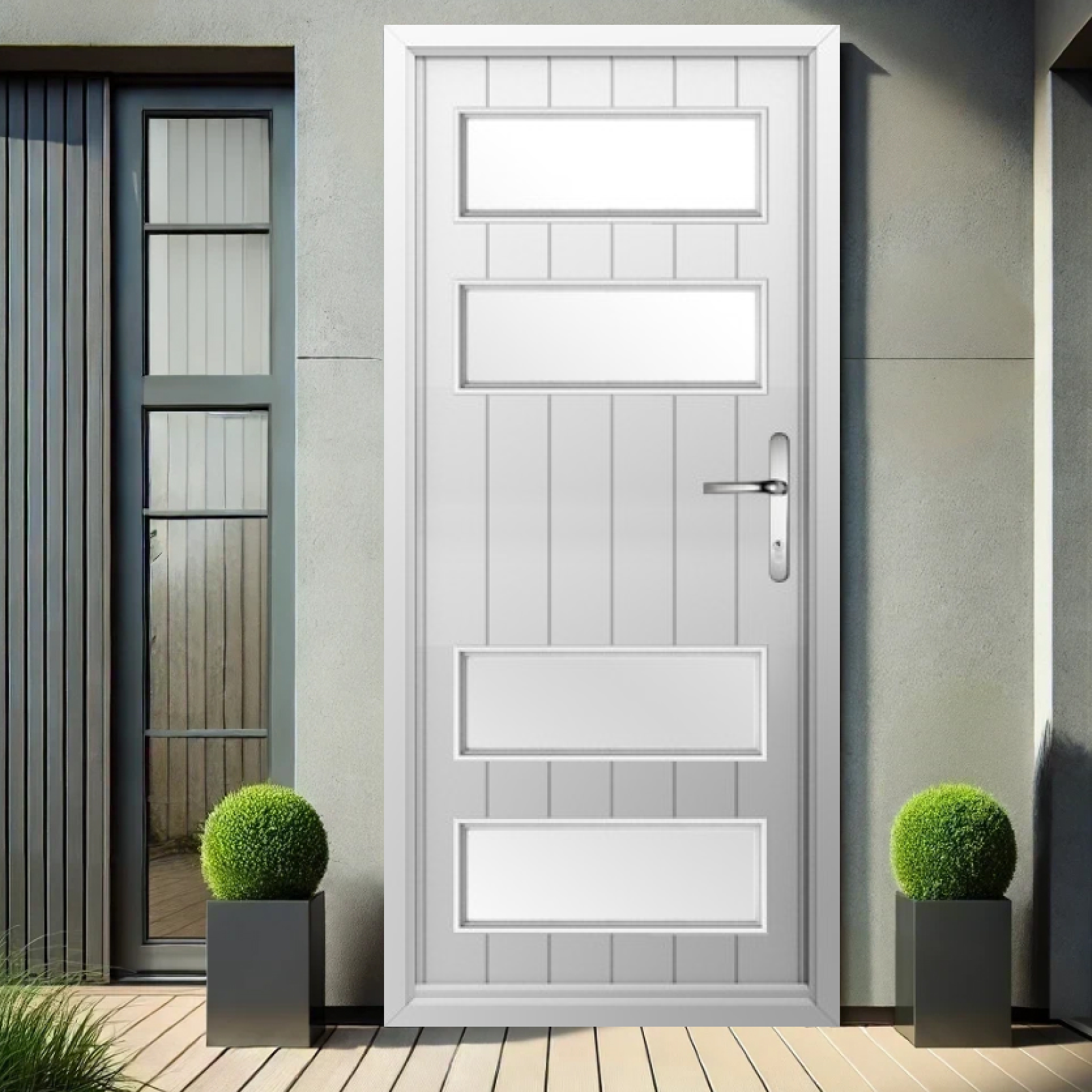 Solidor Sorrento Composite Contemporary Door In White Large
                        Image