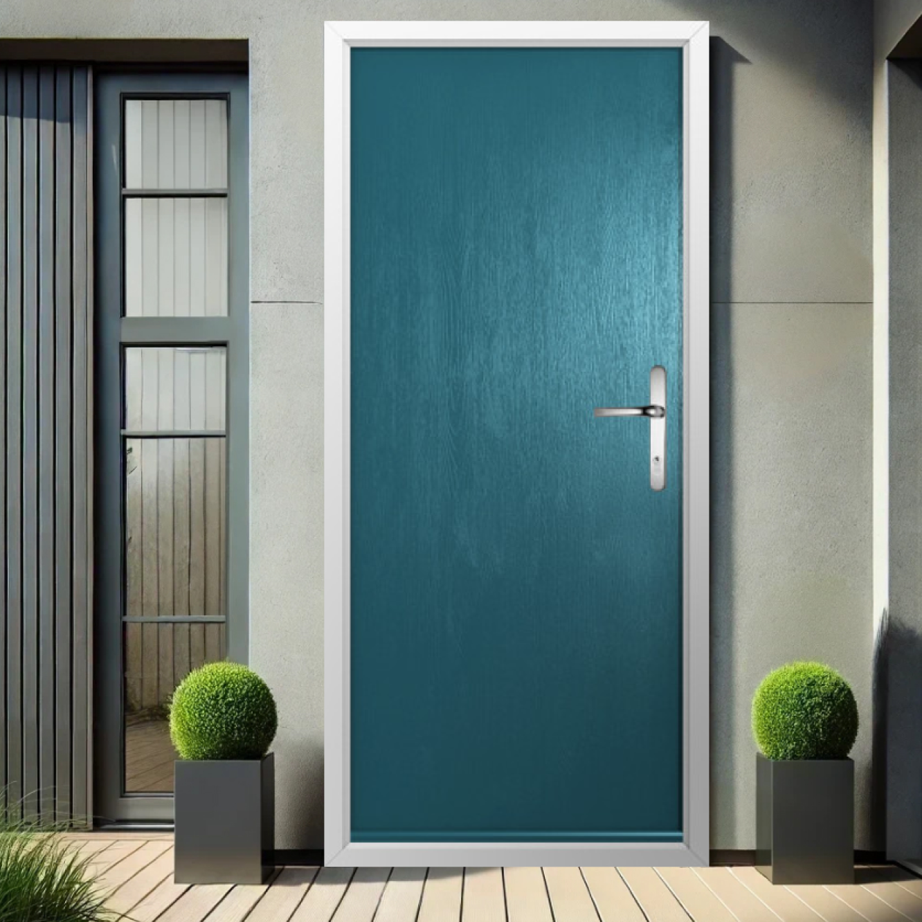 Solidor Verona Solid Composite Contemporary Door In Peacock Blue Image