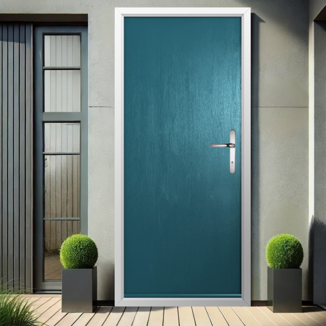 Solidor Verona Solid Composite Contemporary Door In Peacock Blue Thumbnail