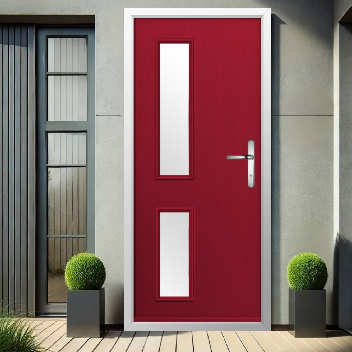 Solidor Garda Composite Contemporary Door In Ruby Red Image