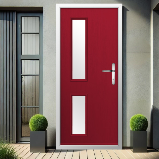 Solidor Garda Composite Contemporary Door In Ruby Red Thumbnail