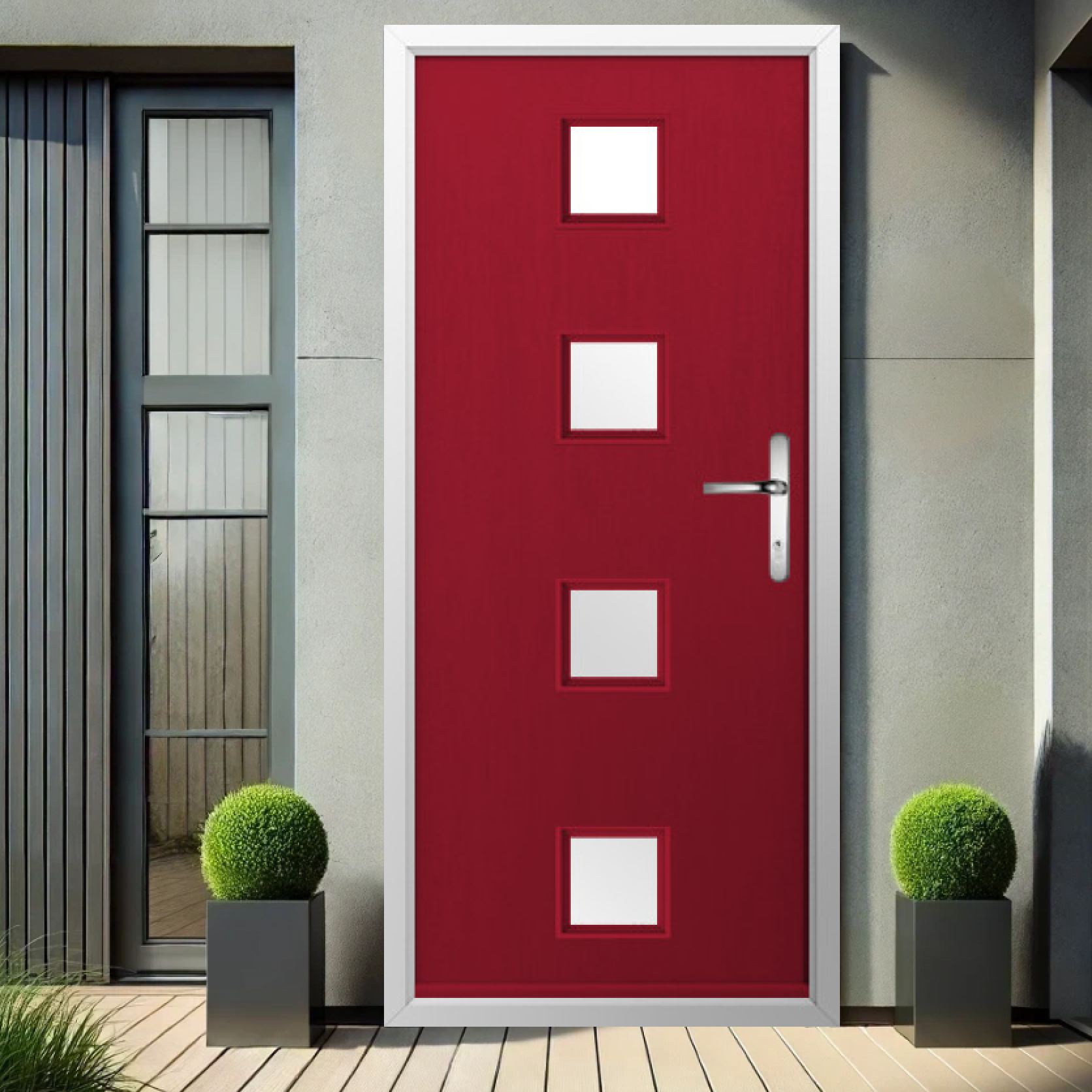 Solidor Parma Composite Contemporary Door In Ruby Red Large
                        Image