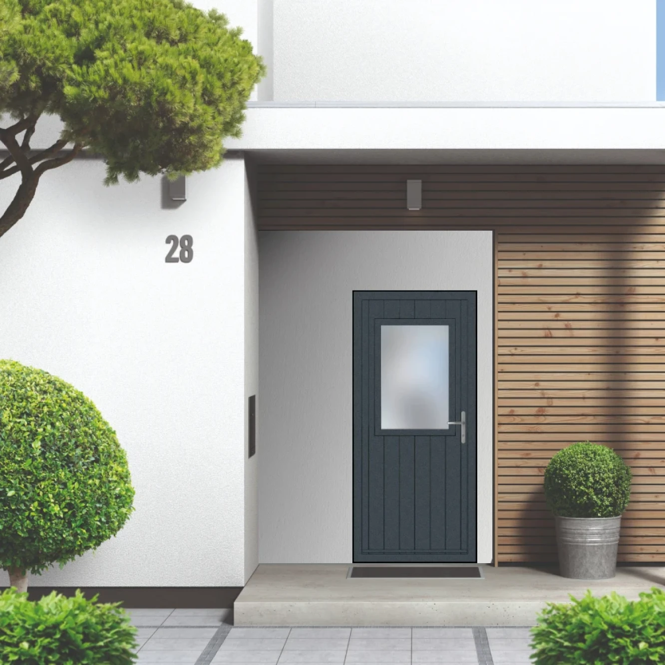 Smart Signature Woodchester Aluminium Composite Door In Antique Grey Image