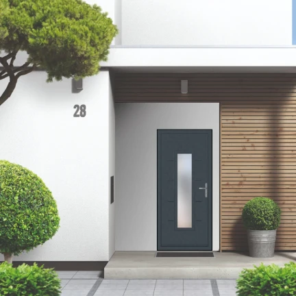 Smart Signature Carnaby Aluminium Composite Door In Antique Grey