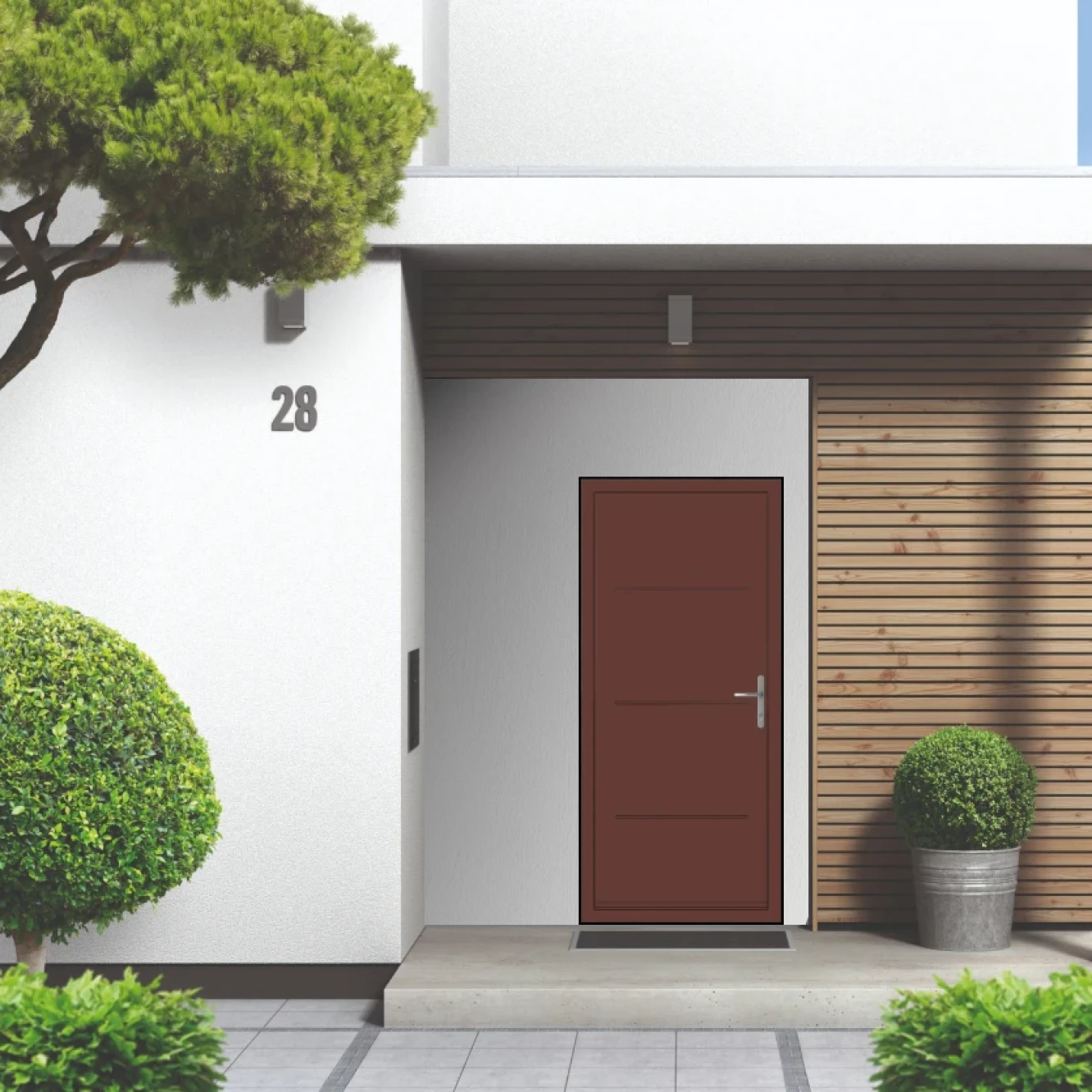 Smart Signature Millbrook Aluminium Composite Door In Chestnut brown (RAL 8015T) Image