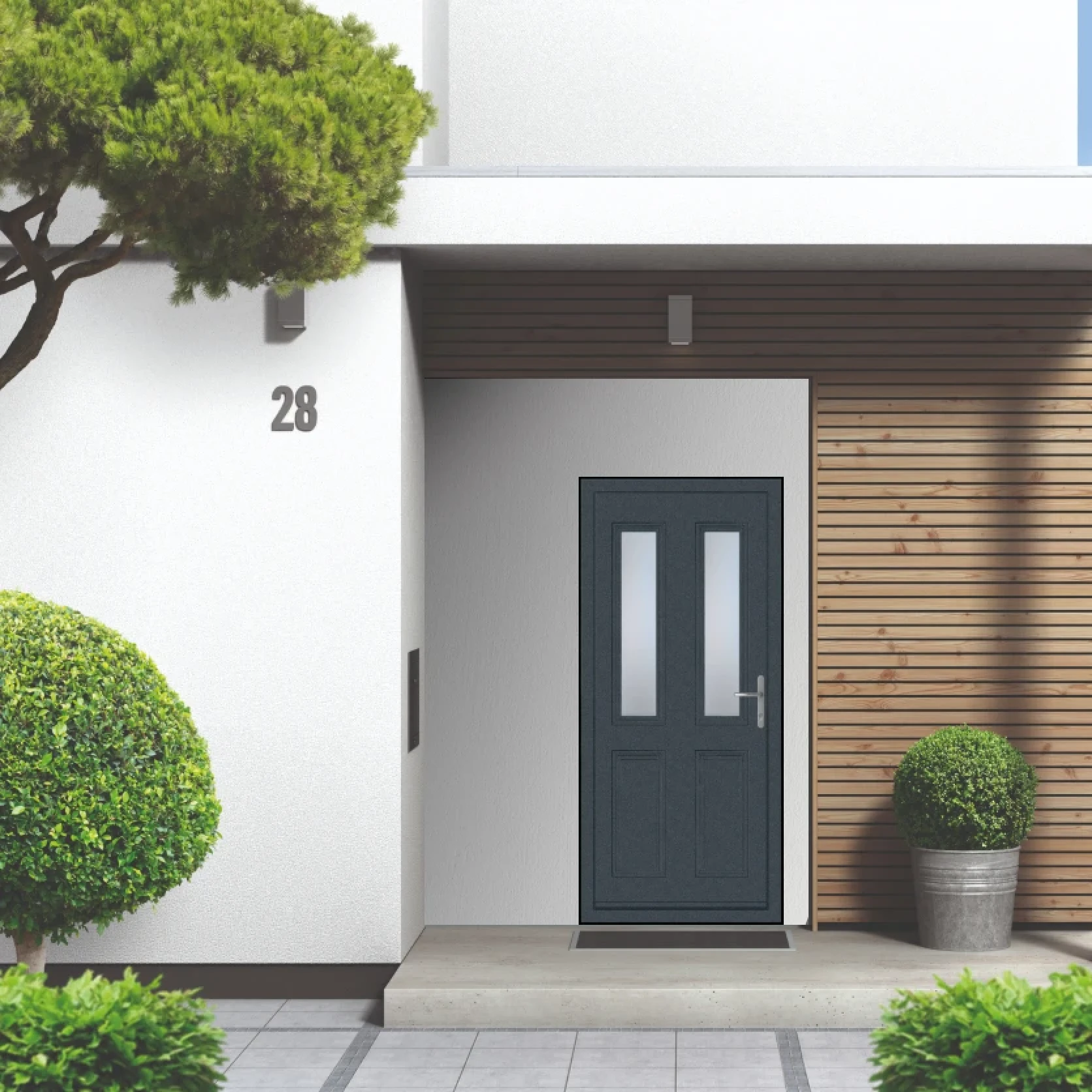 Smart Signature Harley Aluminium Composite Door In Antique Grey Large
                        Image