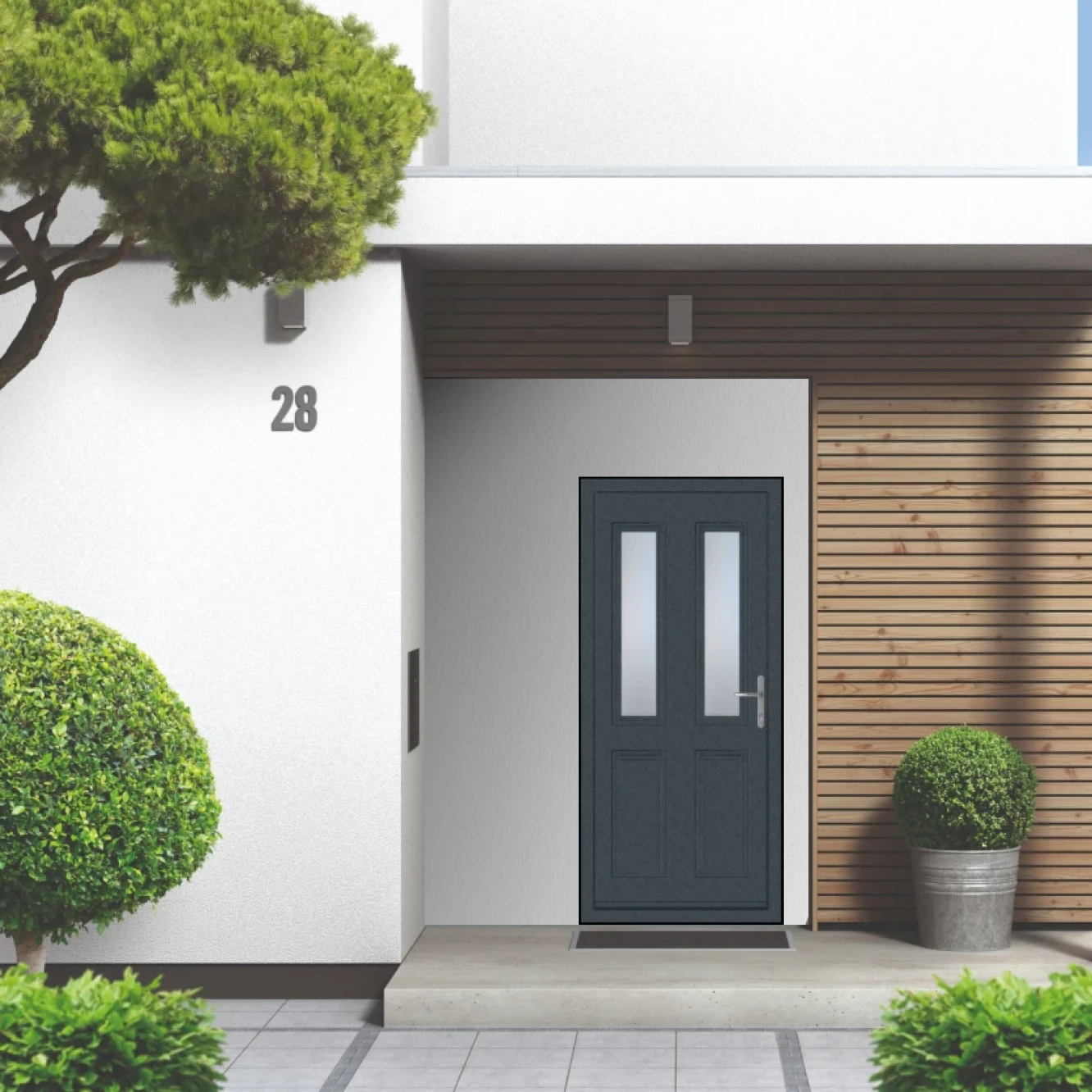 Smart Signature Harley Aluminium Composite Door In Antique Grey Image