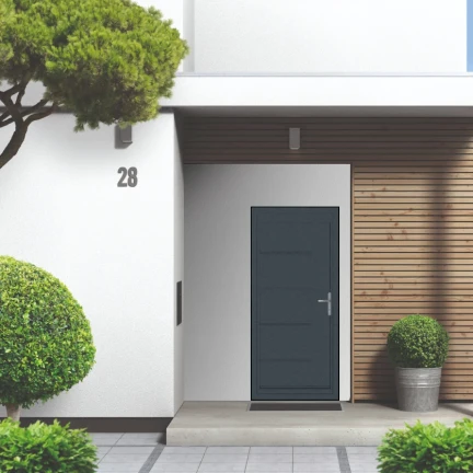 Smart Signature Picton Aluminium Composite Door In Antique Grey