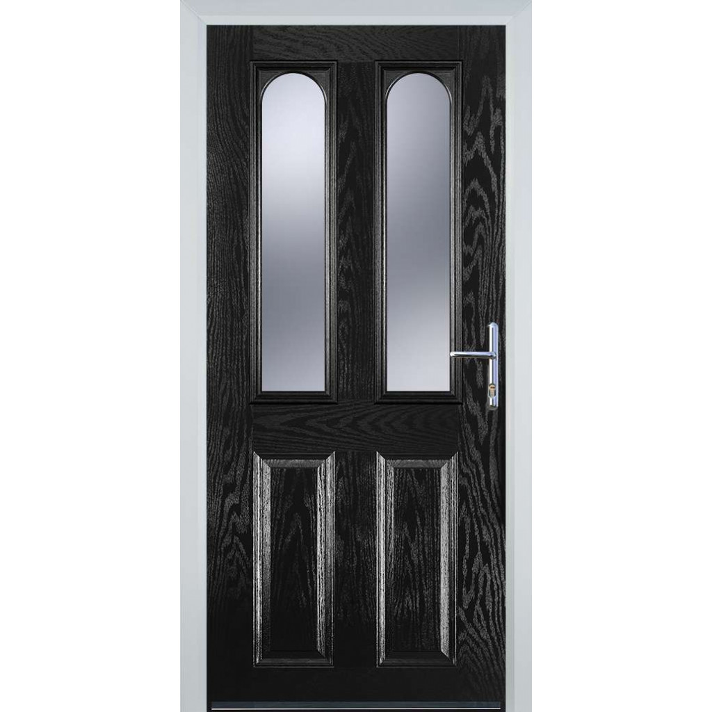 Door Stop 2 Panel 2 Arch (A) Composite Traditional Door In Black Image