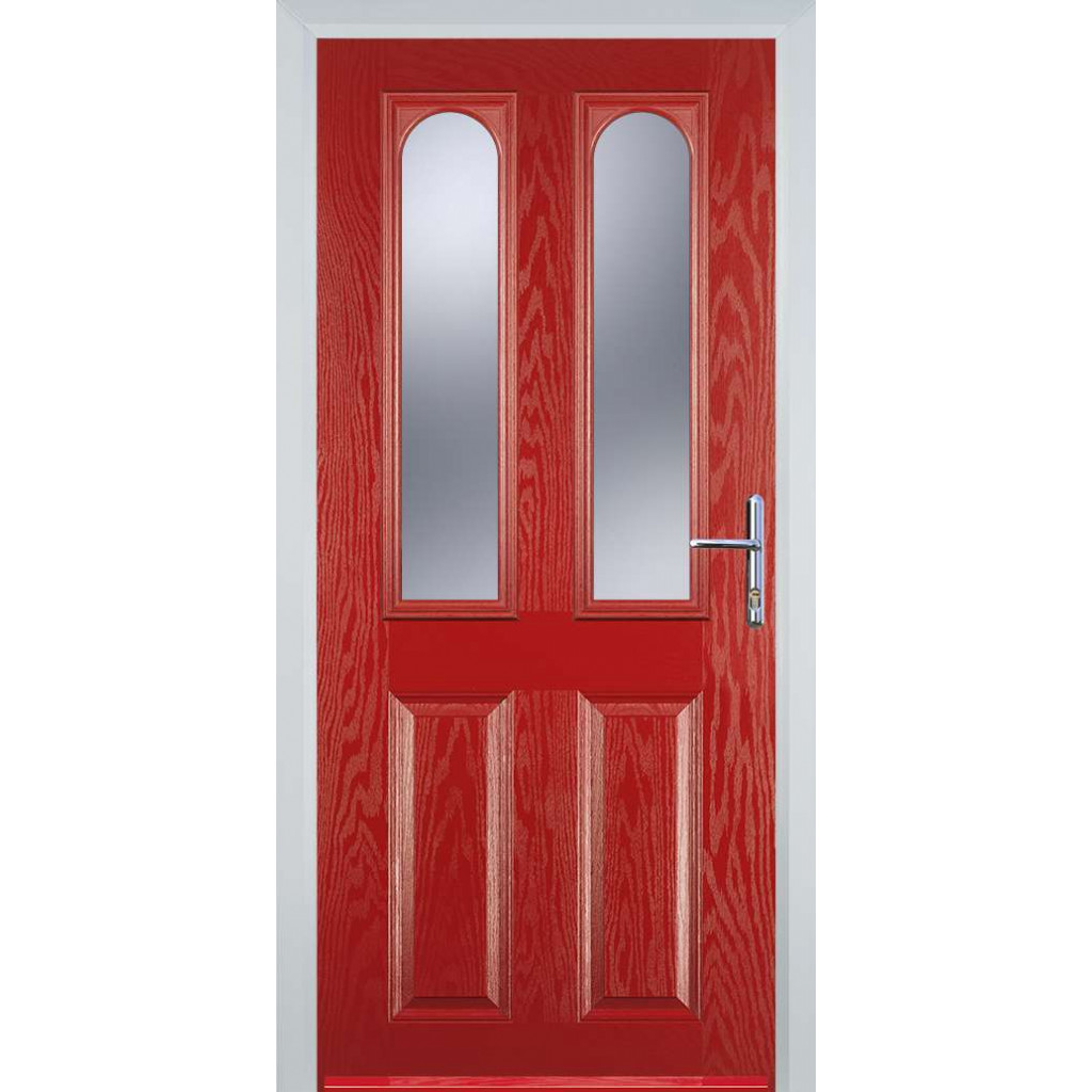 Door Stop 2 Panel 2 Arch (A) Composite Traditional Door In Red Image