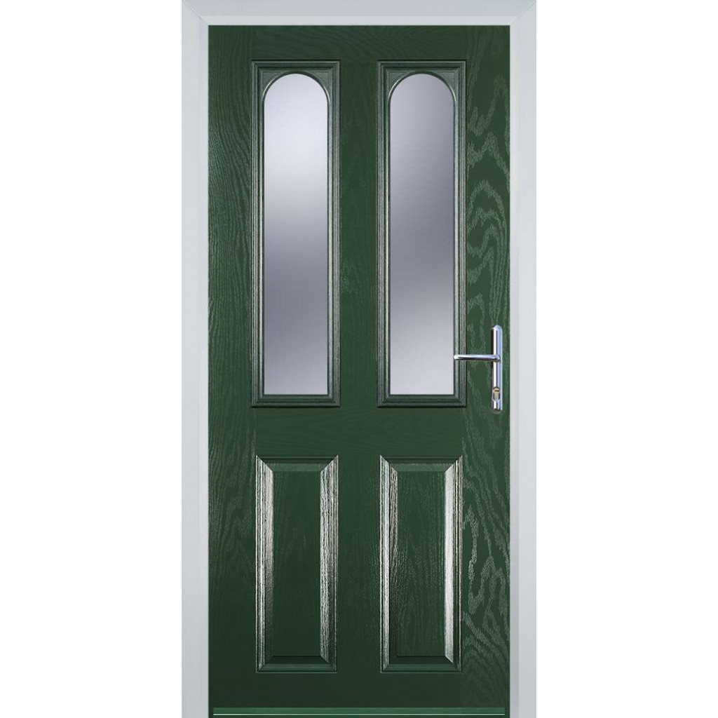 Door Stop 2 Panel 2 Arch (A) Composite Traditional Door In Green Image