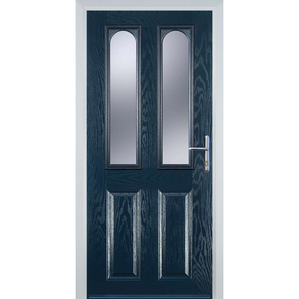 Door Stop 2 Panel 2 Arch (A) Composite Traditional Door In Blue Image