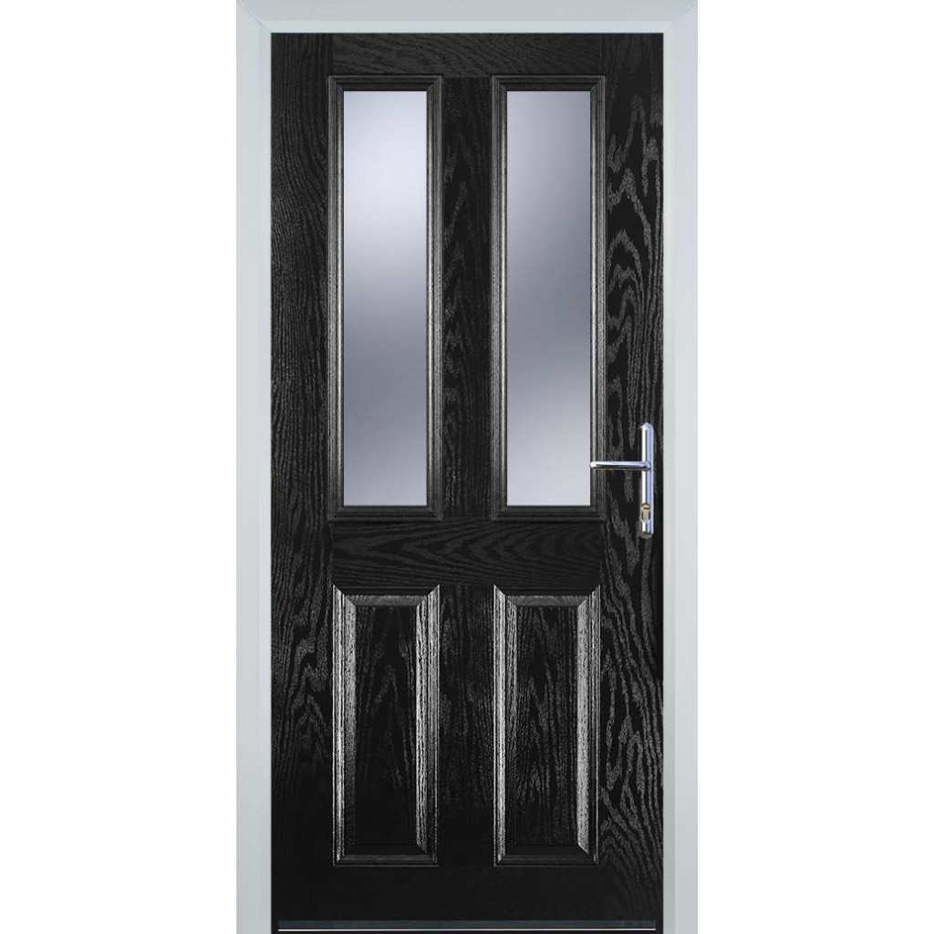 Door Stop 2 Panel 2 Square (C) Composite Traditional Door In Black Image