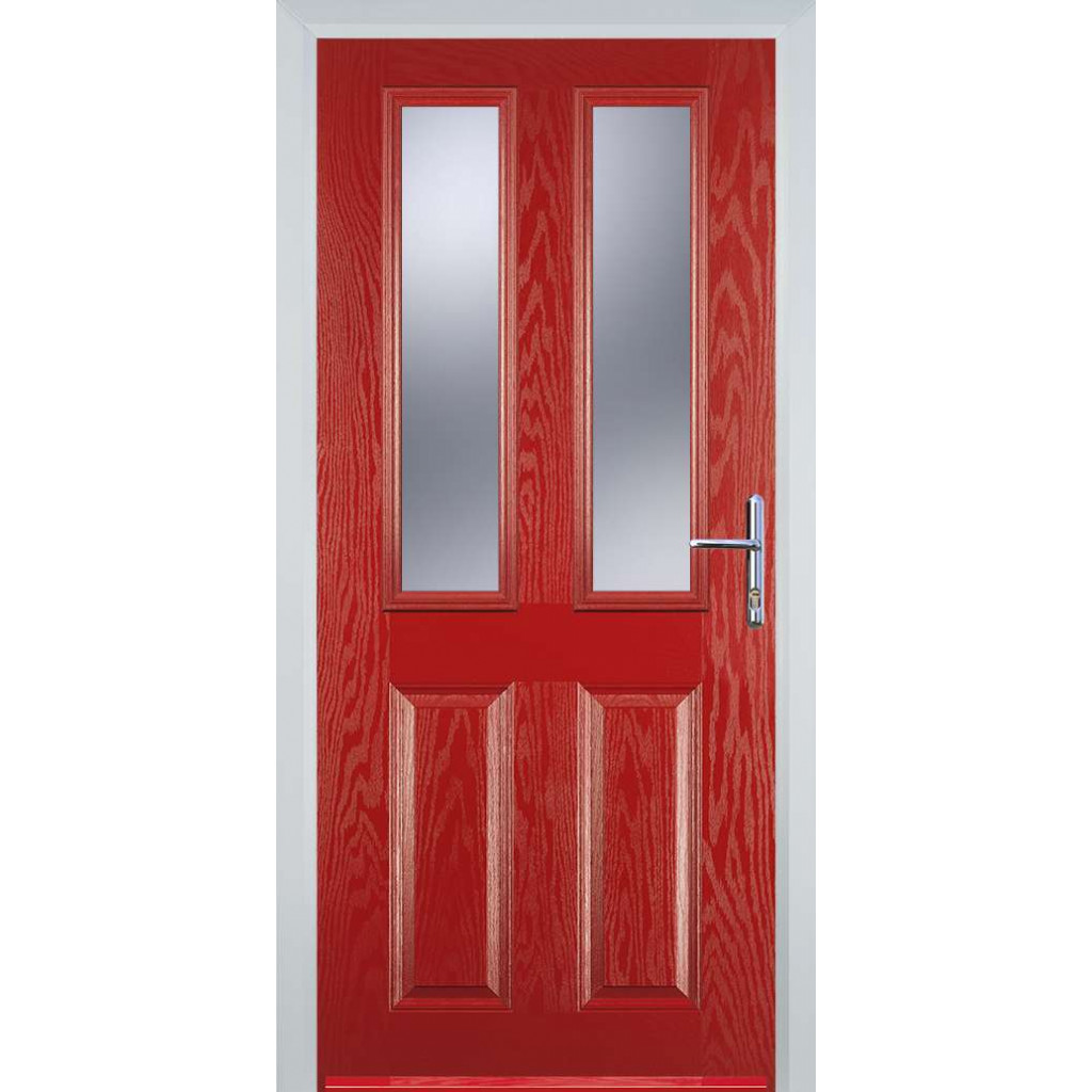 Door Stop 2 Panel 2 Square (C) Composite Traditional Door In Red Image