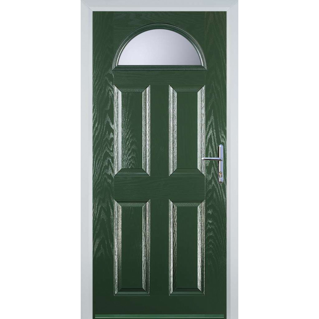 Door Stop 4 Panel 1 Arch (D) Composite Traditional Door In Green Image