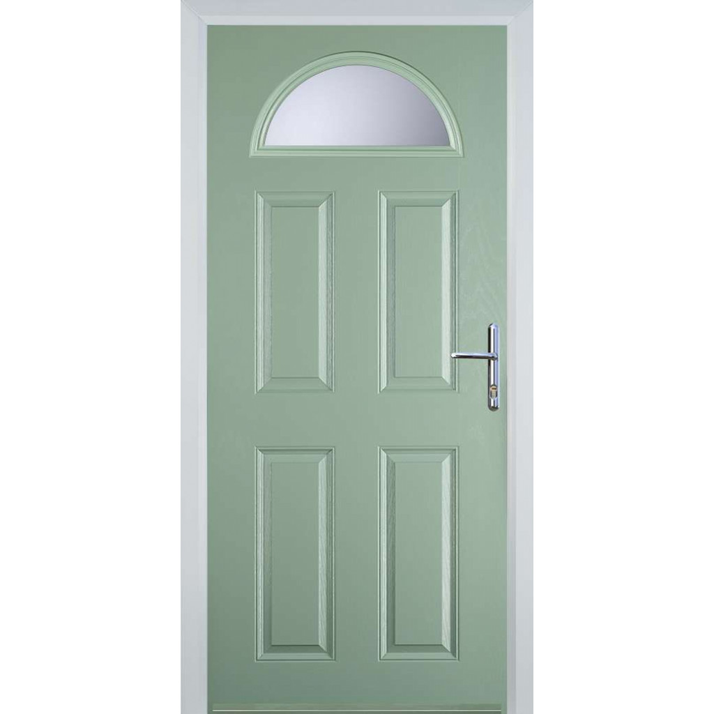Door Stop 4 Panel 1 Arch (D) Composite Traditional Door In Chartwell Green Image