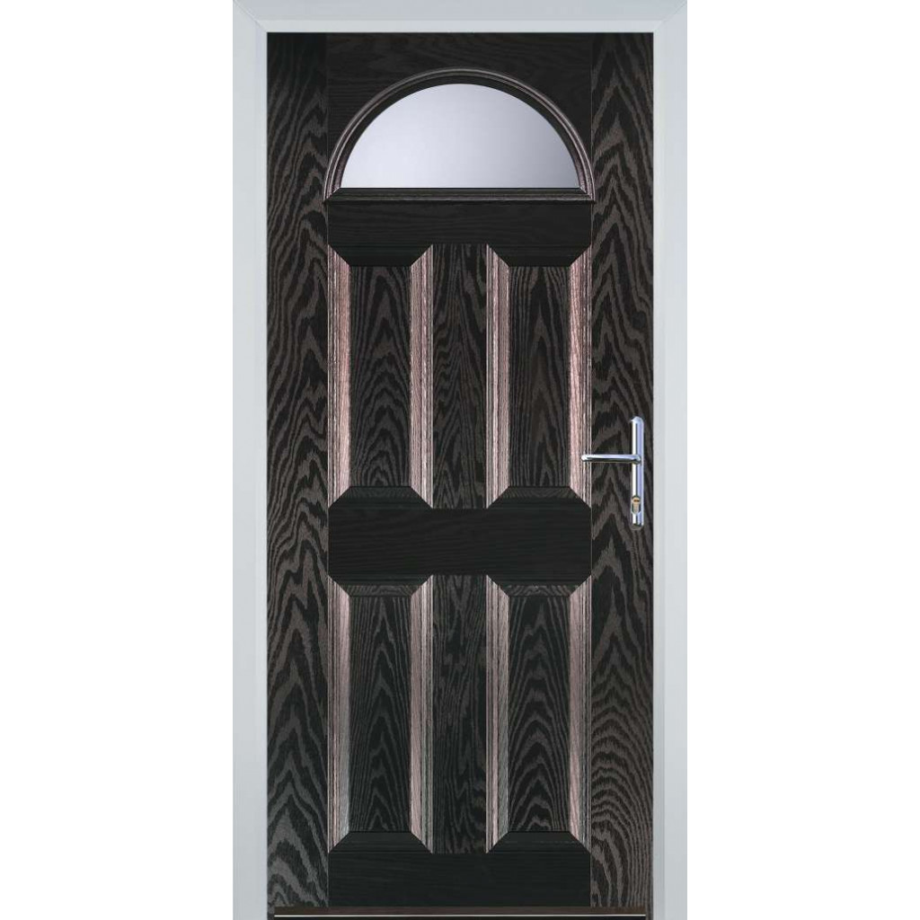 Door Stop 4 Panel 1 Arch (D) Composite Traditional Door In Black Brown Image