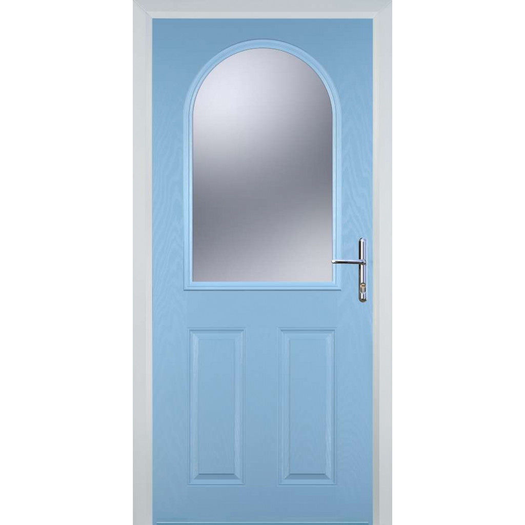 Door Stop 2 Panel 1 Arch (E) Composite Traditional Door In Duck Egg Blue Image