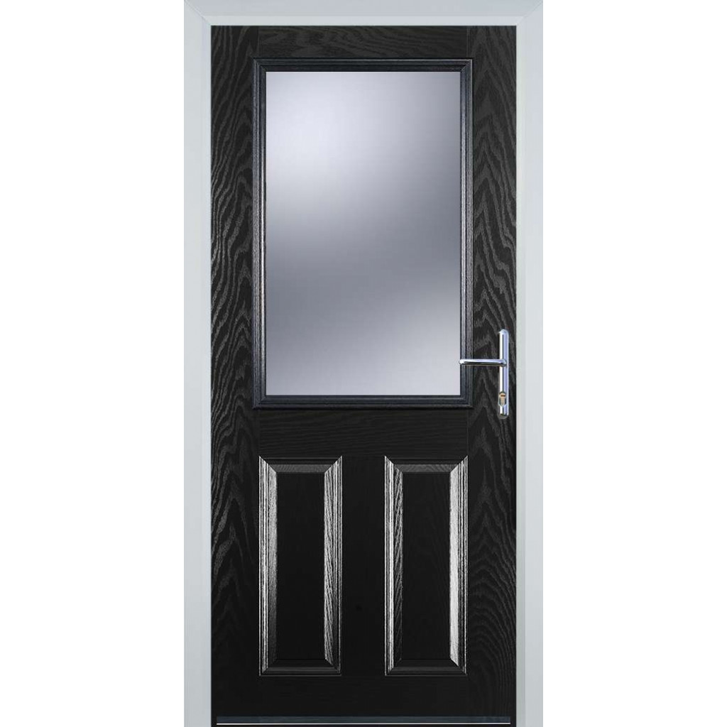Door Stop 2 Panel 1 Square (F) Composite Traditional Door In Black Image
