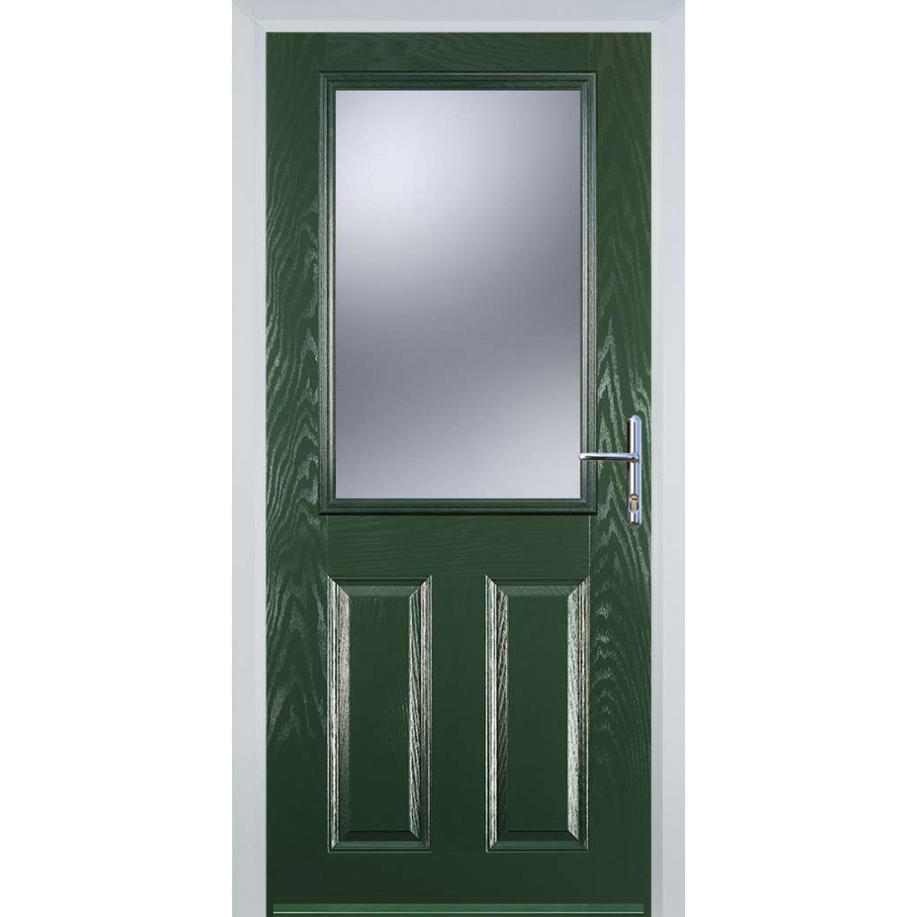 Door Stop 2 Panel 1 Square (F) Composite Traditional Door In Green Image