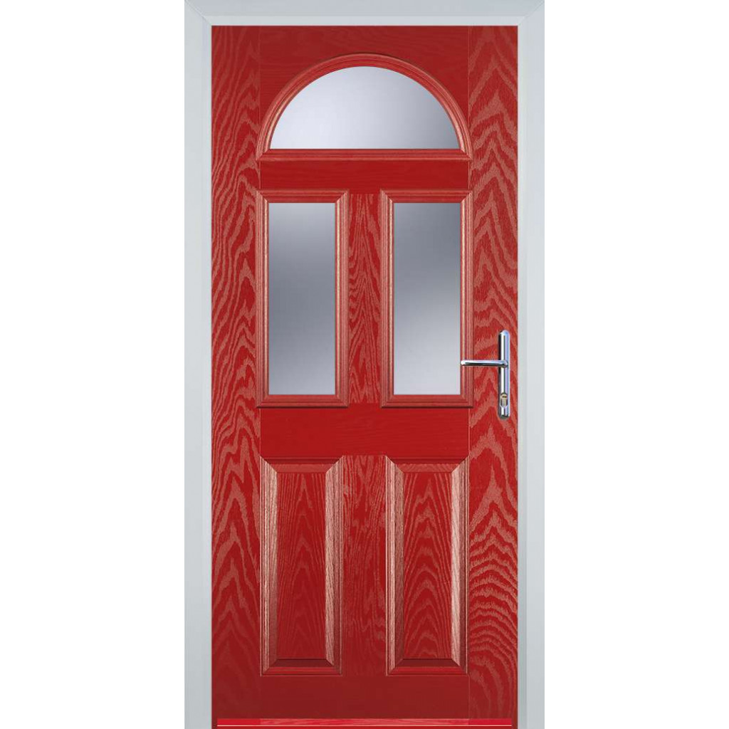 Door Stop 2 Panel 2 Square 1 Arch (G) Composite Traditional Door In Red Image