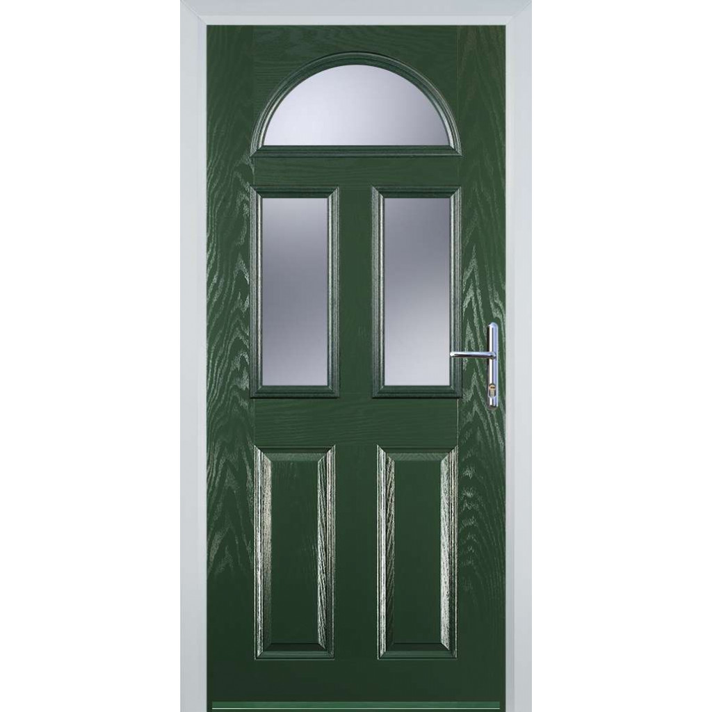 Door Stop 2 Panel 2 Square 1 Arch (G) Composite Traditional Door In Green Image